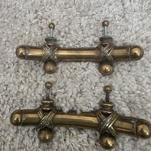 Brass Tone Decorative Wall Hooks - Antique Style